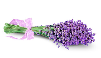 Bouquet of Lavender flowers isolated on white background