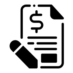 Icon Invoice With Style Glyph