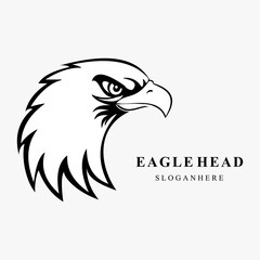 Simple Eagle head vector logo design. Mascot Head of an Eagle
