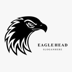Simple Eagle head vector logo design. Mascot Head of an Eagle
