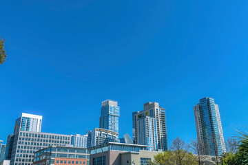 Fototapeta premium Houses and apartments in Austin Texas with modern architectural style