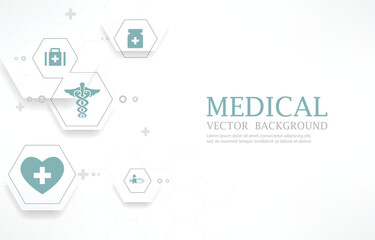 Infoghrapic hexagon vector white medical background