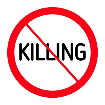 No killing sign icon, forbidden sign no killing , stop killing sign icon 