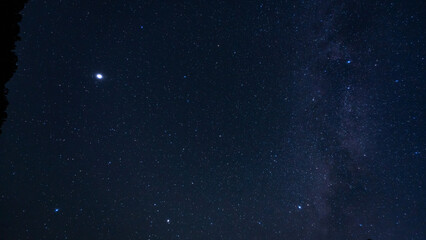 Fototapeta na wymiar オリオン座流星群を待つ秋の夜空の星