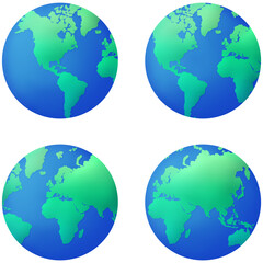 Globo del planeta tierra verde