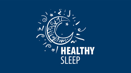 Drawn vector logo for healthy sleep