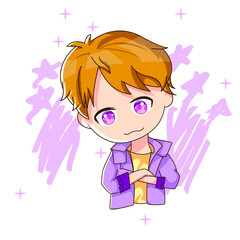 Premium vector l vector anime cool boy flat character.