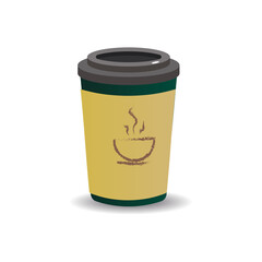 Dark green cup of coffee or tea.