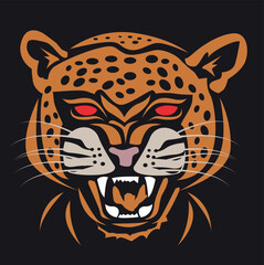  leopard vector illustration for sticker icon graphic on black background
