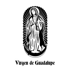 hand drawn virgen de guadalupe illustration