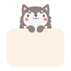 cartoon pet text frame cute dogs and cats for kids