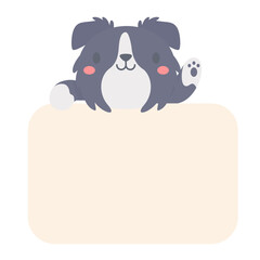cartoon pet text frame cute dogs and cats for kids