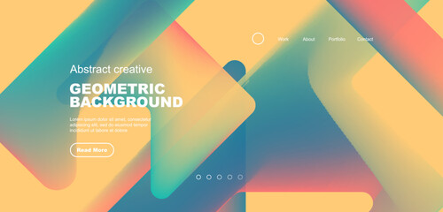 Abstract trendy geometric patterns poster with fluid color triangles and other geometric shapes. Vector illustration for wallpaper, banner, background, leaflet, catalog, cover, flyer