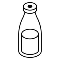 A well-crafted outline isometric icon of juice 
