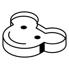 A premium line isometric icon of cheese slice  