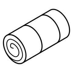 Cream roll outline isometric icon design 