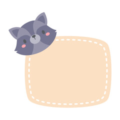 cute wild animal cartoon text frame for decorating schedule notebook