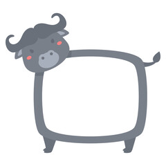 Cute wild animal cartoon text frame for kids