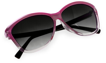 Pink fashion sunglasses isolated on white