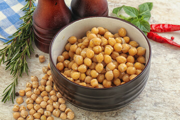Boiled chickpea in the bowl