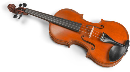 Fototapeta na wymiar Violin music instrument isolated on white