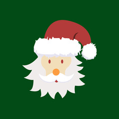 cute santa claus head design illustration isolated on background