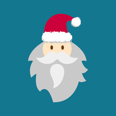 cute santa claus head design illustration isolated on background