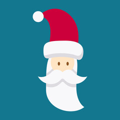 cute santa claus head design illustration isolated on background