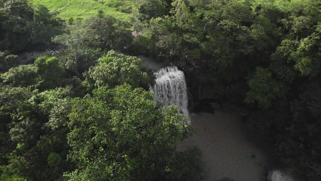 Drone video of Waterfall in Costa Rica, Liberia Jungle Rica, Liberia