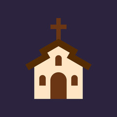 simple flat illustration of church design illustration isolated on background