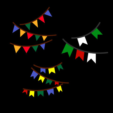 christmas bunting flag collection design illustration isolated on background