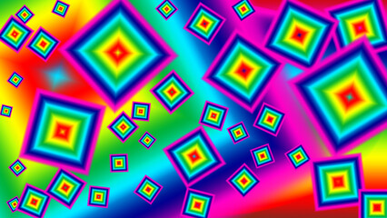 pattern with colorful cubes. Abstract seamless pattern of rainbow cubes.