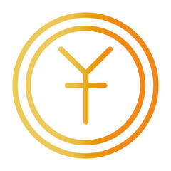 Obraz premium Yuan gradient icon
