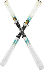 Crossed White Skis - Isolated