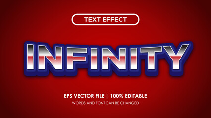 Retro style 3d editable infinity text effect
