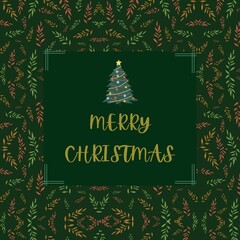 christmas card with christmas tree