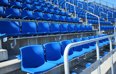 blue seats in a stadium