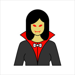 Dracula vampire line icon, bat and halloween, creature sign, vector illustration on white background.