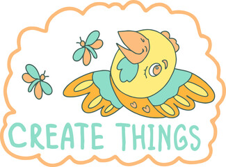 Gingerbread image of a fantasy bird.Cpeate thinks