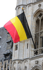 Belgian flag flying in the European capital