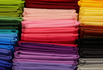 fabrics and cloth for sale in the haberdashery tailor shop for the creation of clothes