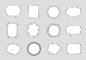Set of comic dialog Bubbles，Vector Flat Graphic Design