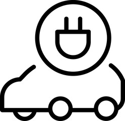 Electrical automobile cable contour and plug charging black symbol. 