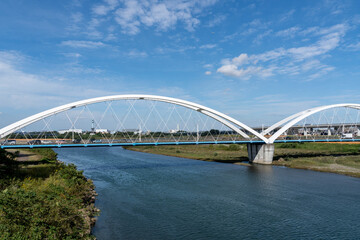Fototapeta na wymiar 神奈川県相模川に架る橋の風景