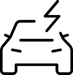 Electrical automobile cable contour and plug charging black symbol. 