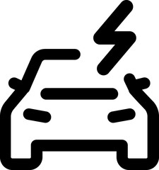 Electrical automobile cable contour and plug charging black symbol. 