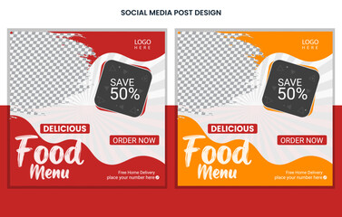 Food Social media post design template, Restaurant Social Media Post Design, Burger Post Design, Menu post design
