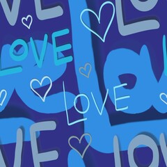 seamless abstract pattern background fabric design print wrapping paper digital illustration texture wallpaper watercolor paint love lettering 