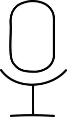 Microphone icon hand drawn vector illustration