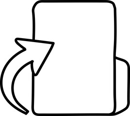 Upload folder icon hand drawn vector illustration